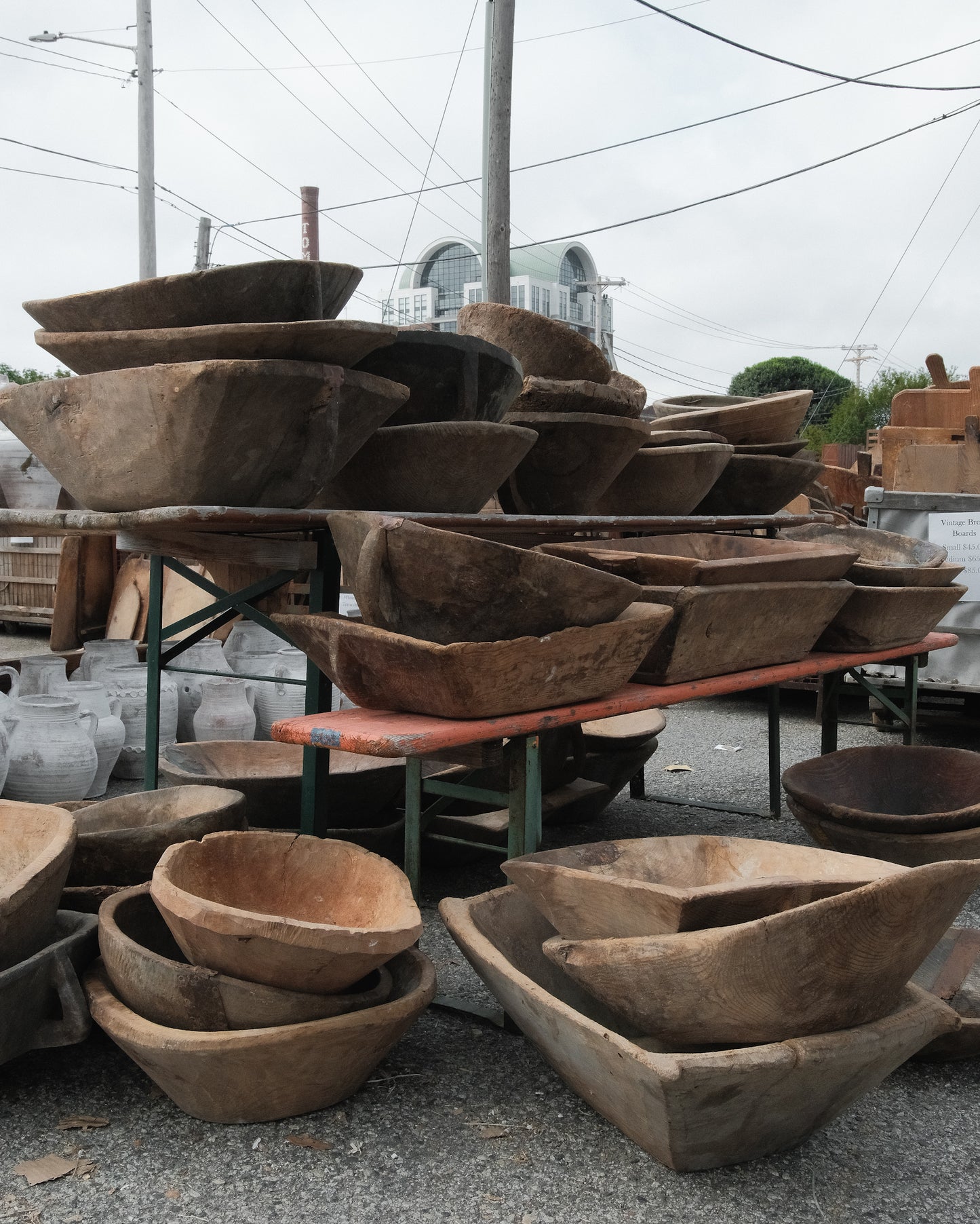 Vintage Wooden Dough Bowl