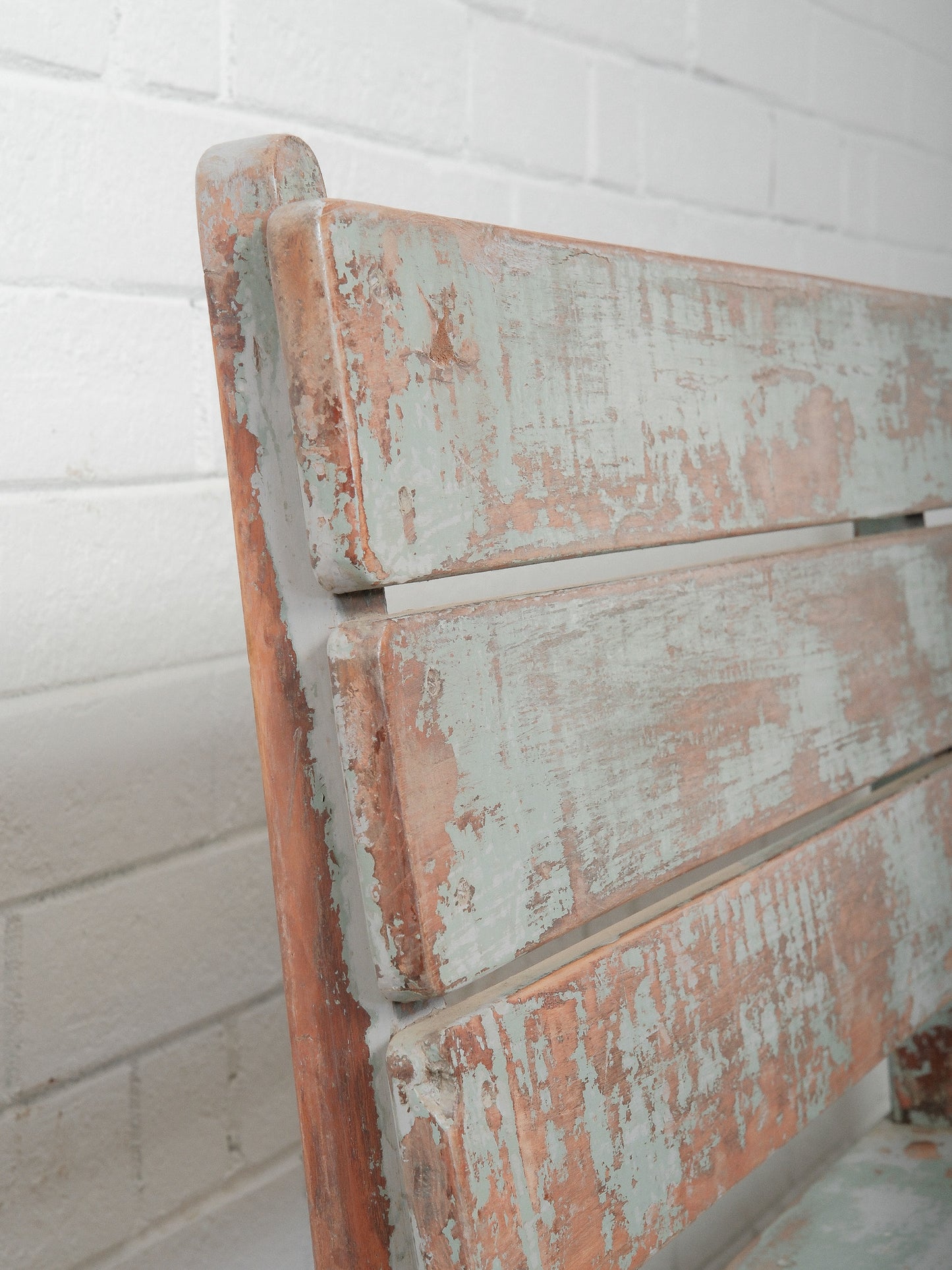 Rustic Blue Painted Farmhouse Wooden Bench