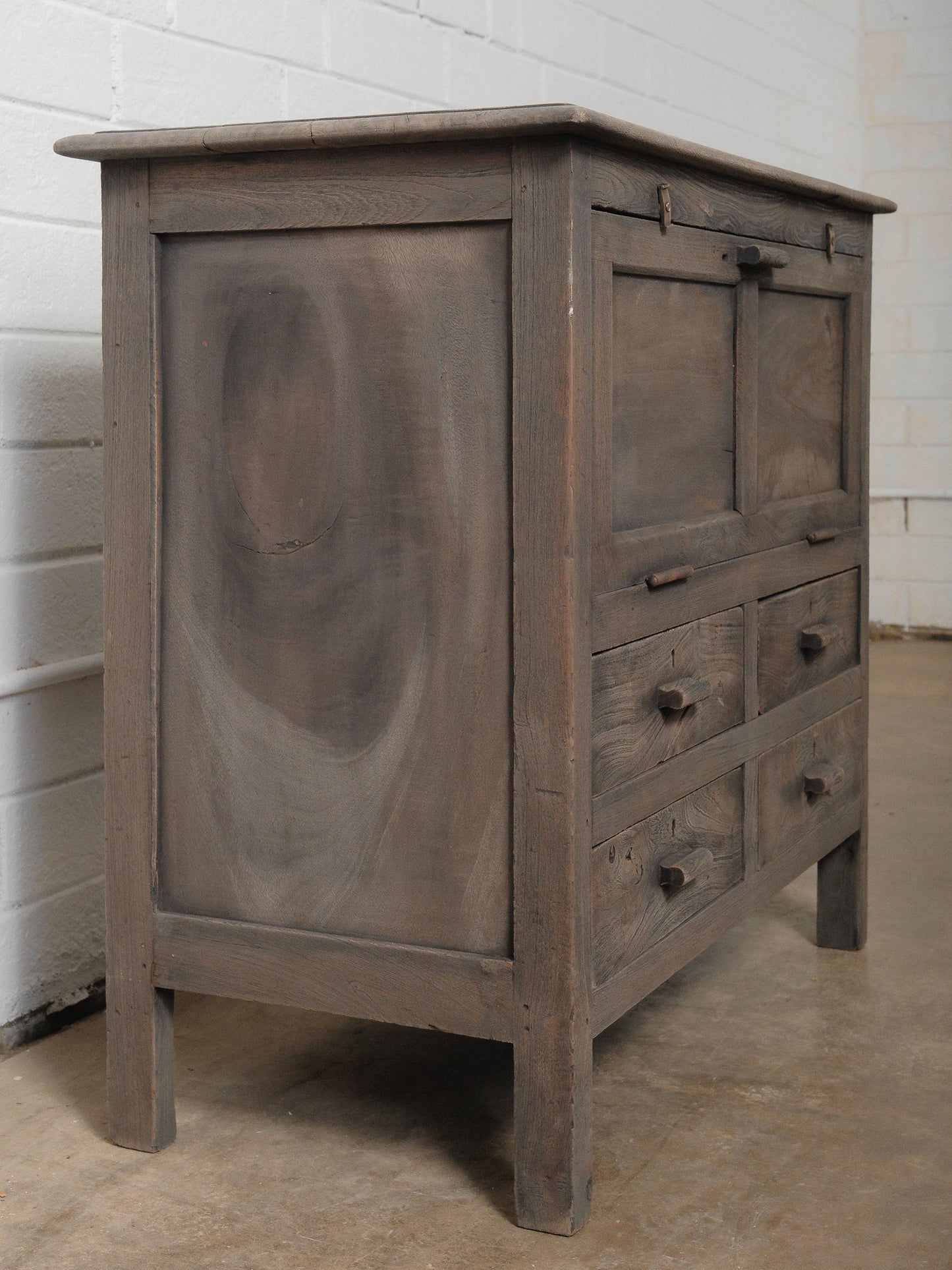 Rustic Wooden Farmhouse Dresser With Hinged Storage