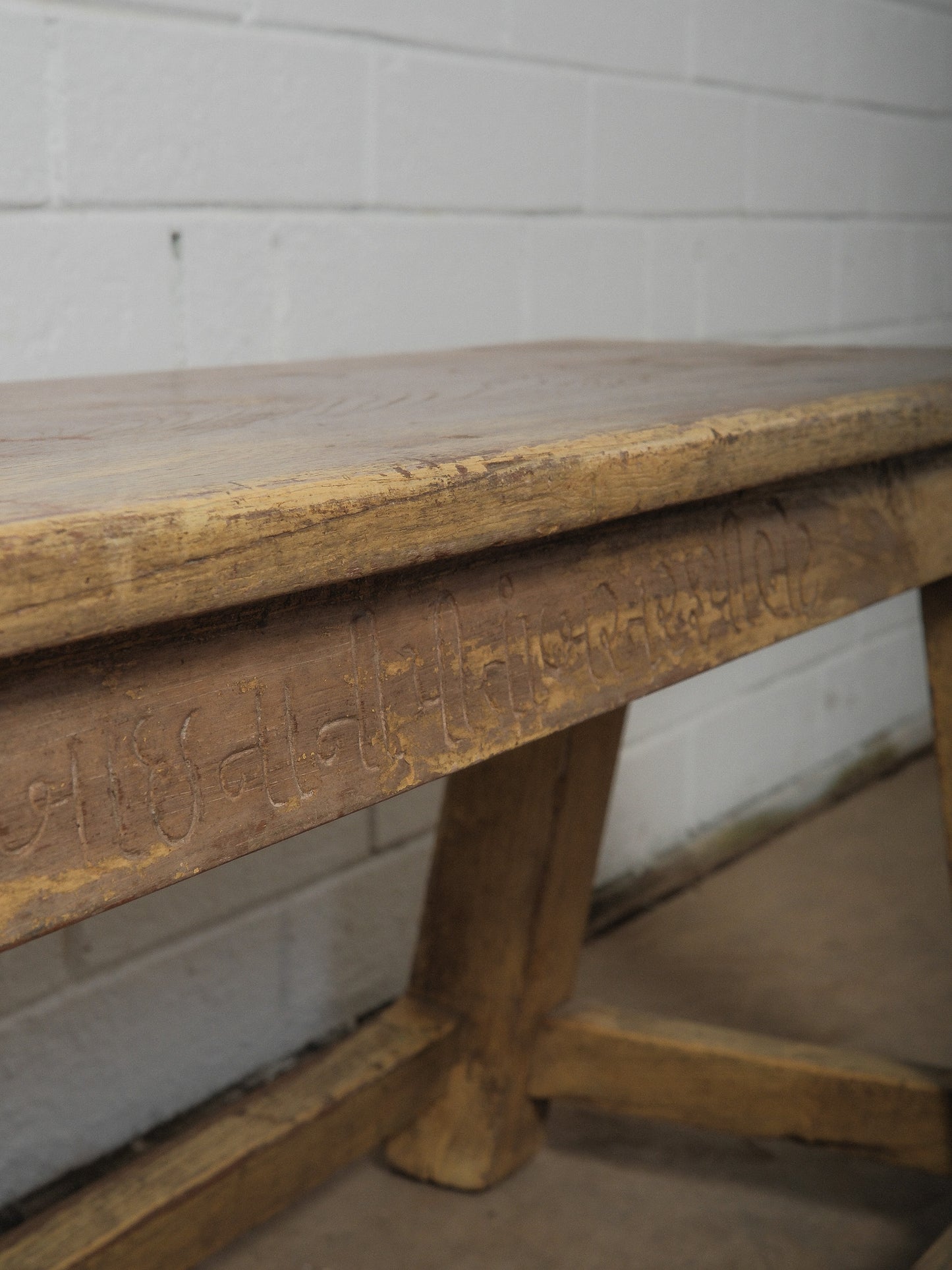 Painted Rustic Wooden Farmhouse Bench