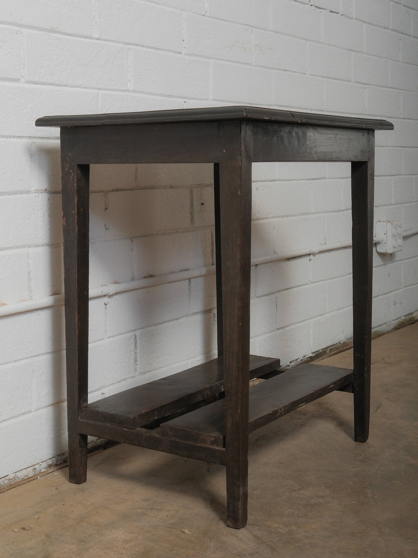 Dark Wooden Side Table with Lower Shelf