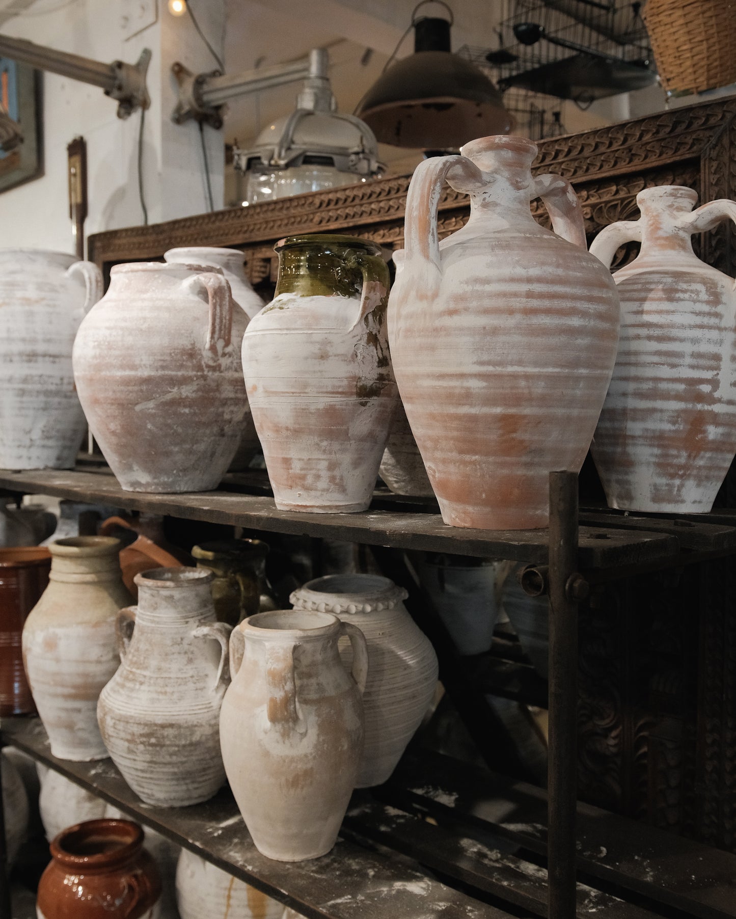 Vintage Terracotta Amphora Urn with Handles