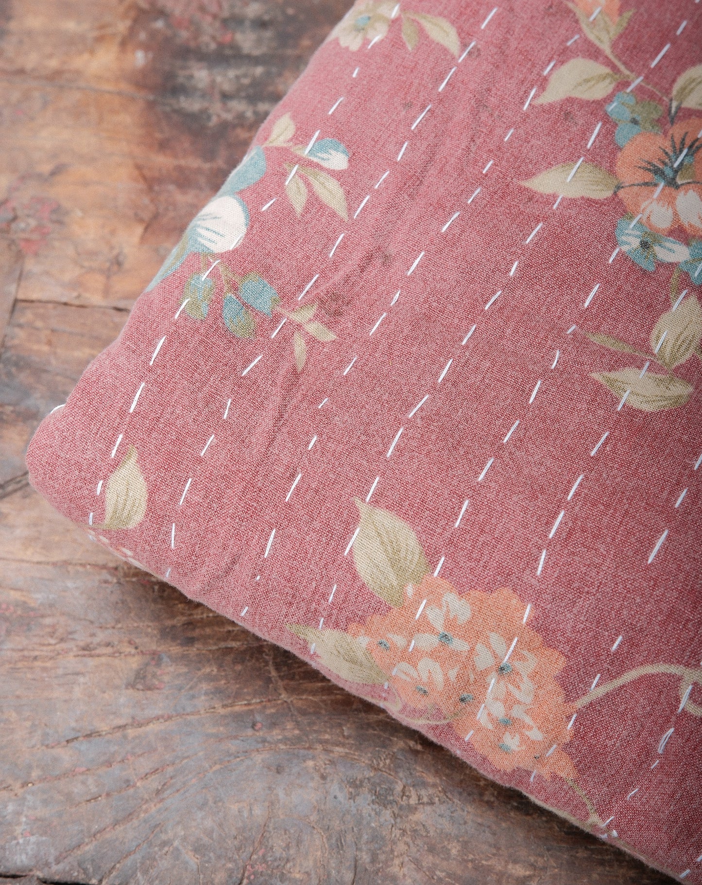 Hand-Stitched Kantha Quilt