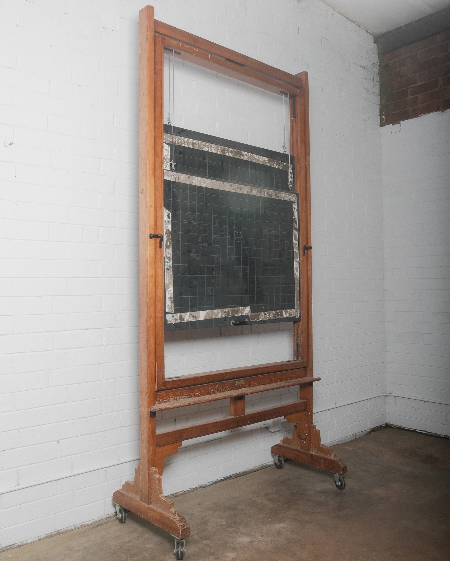 Vintage Belgian Rolling Blackboard by Daniel Van Calbergh