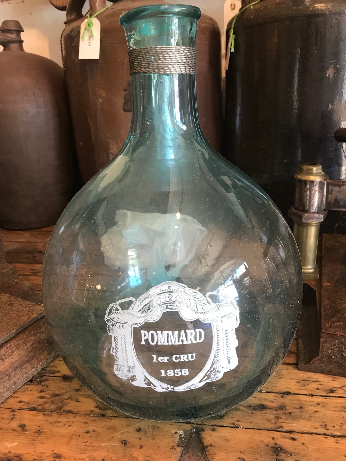 Teal Tinted “Pommard” demijohn from France