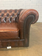 Load image into Gallery viewer, Brown Leather Chesterfield Sofa