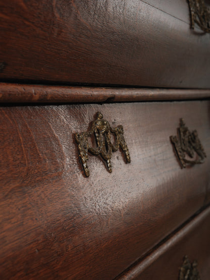 19th Century Antique Dutch Bombe Commode in Oak