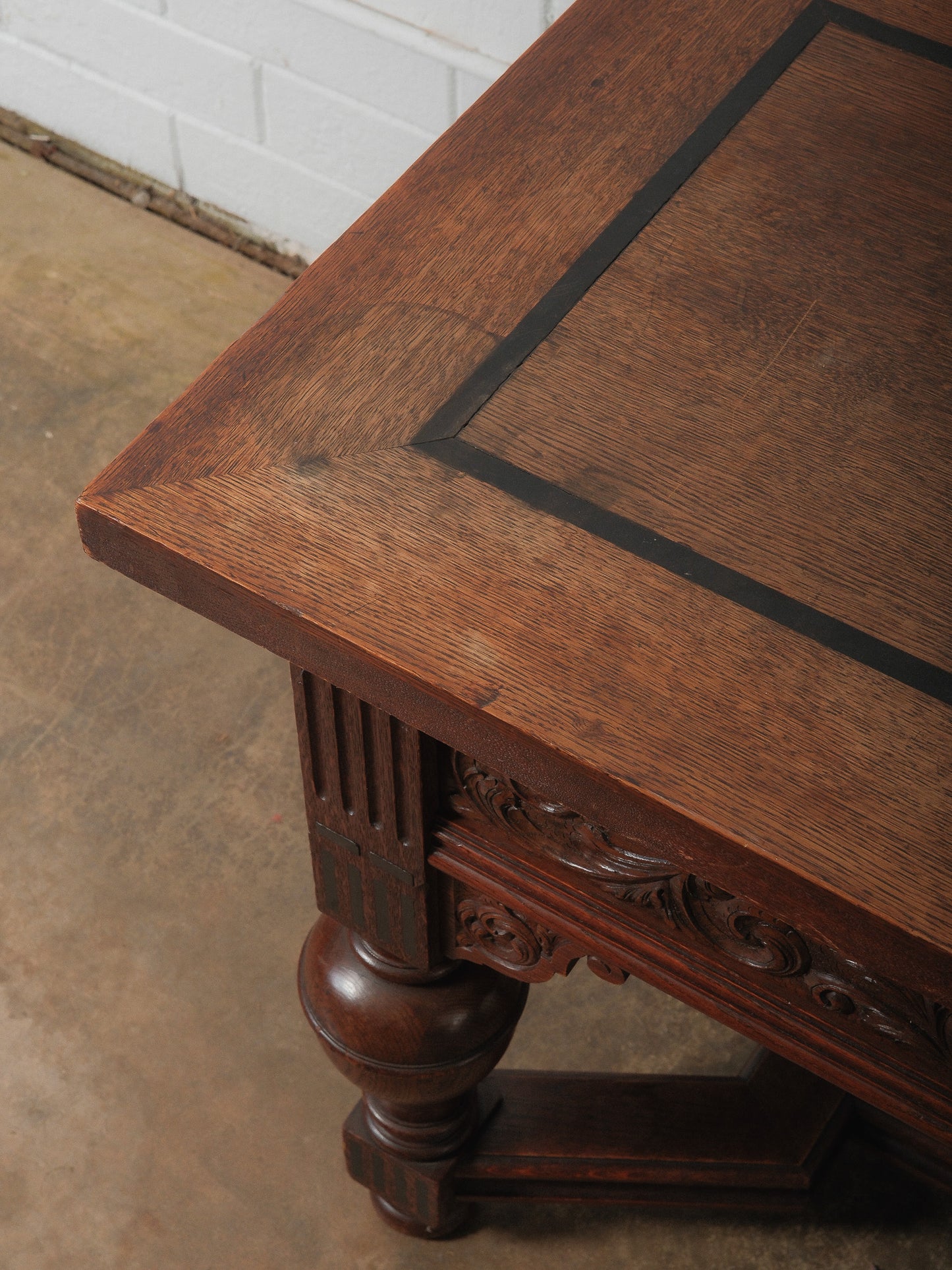 Late 19th Century Antique Renaissance Revival Carved Oak Table