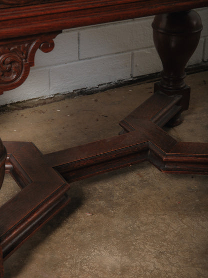 Late 19th Century Antique Renaissance Revival Carved Oak Table