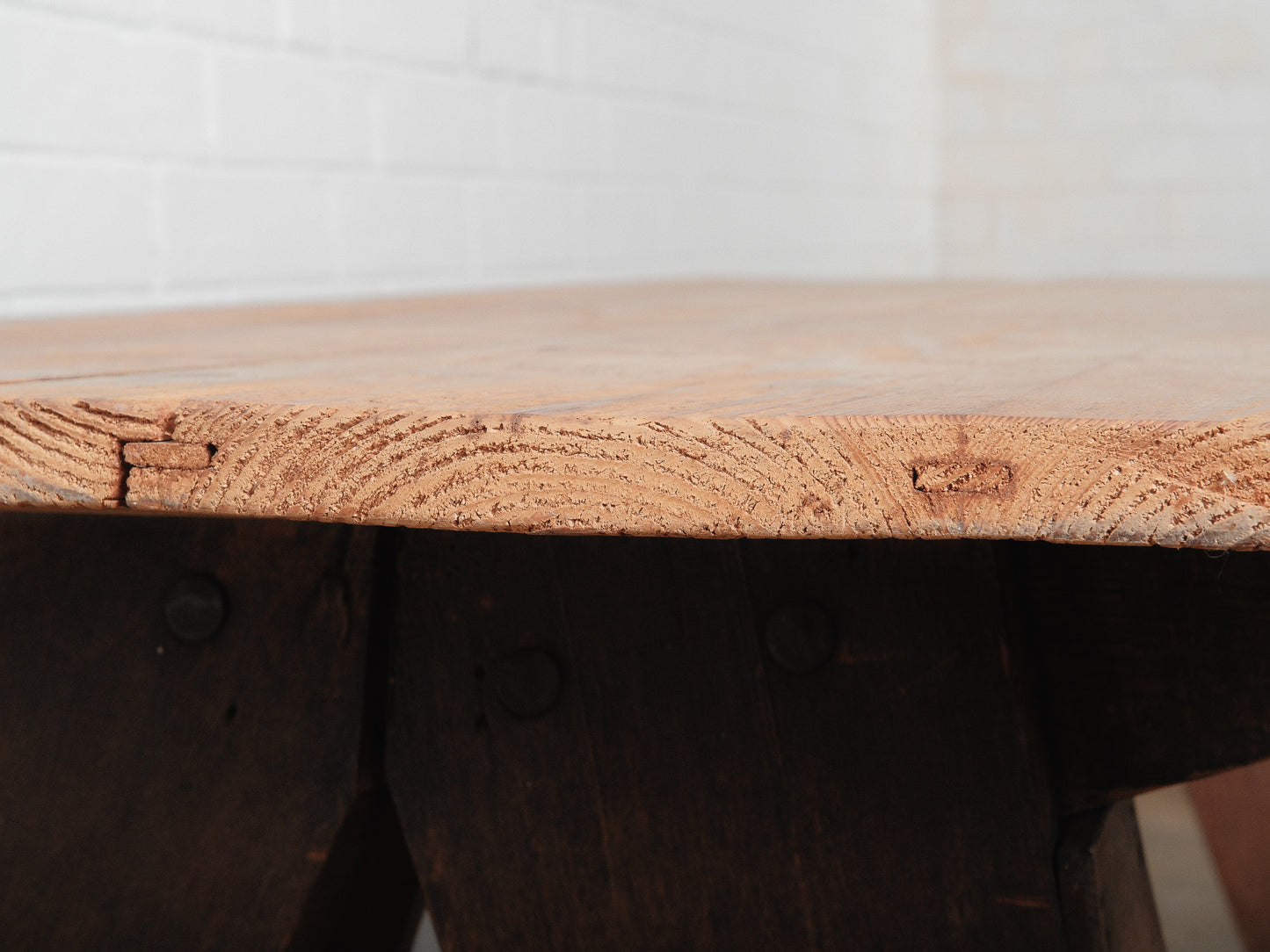 Rustic Industrial Sawhorse Trestle Work Table