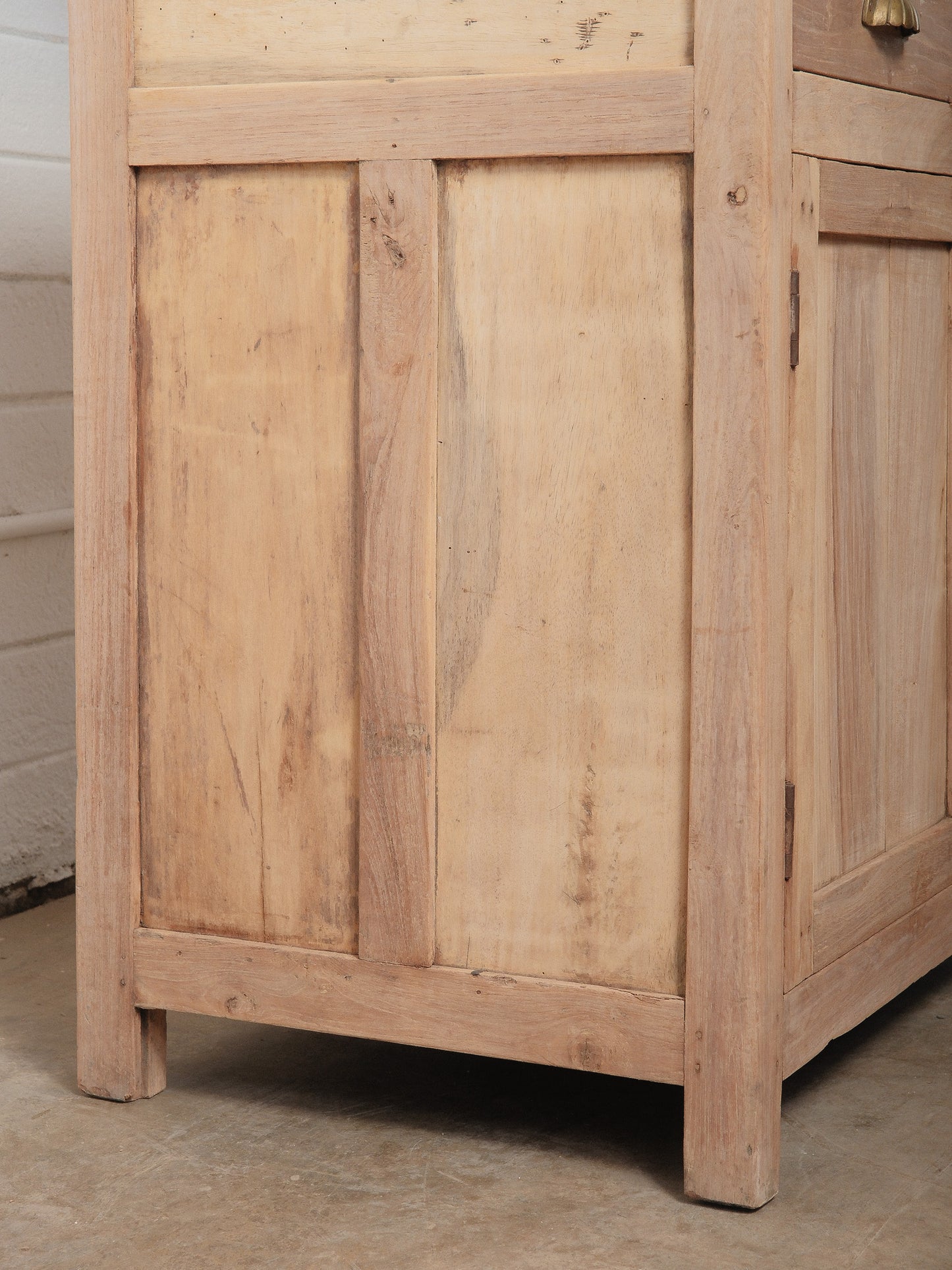 Rustic Natural Wood Shelf with Hutch