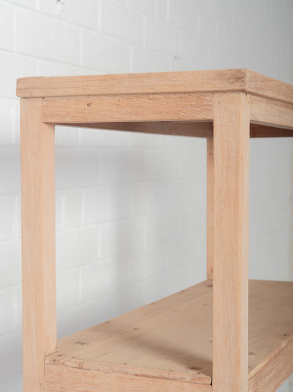 Rustic Natural Wood Shelf with Hutch