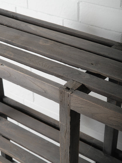 Rustic Dark-Stained Open Wooden Shelf