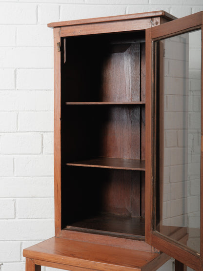 Wooden Glass-Front Cabinet Open Base Display Cabinet