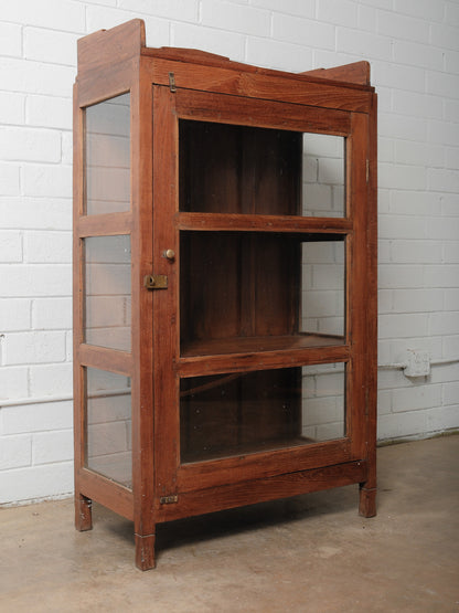 Wooden Glass-Front Display Cupboard Cabinet
