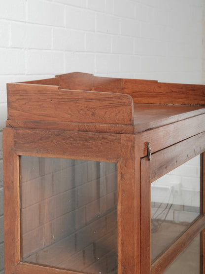 Wooden Glass-Front Display Cupboard Cabinet