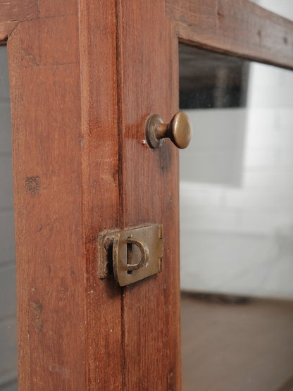 Wooden Glass-Front Display Cupboard Cabinet