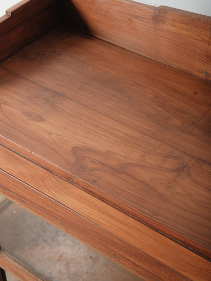 Wooden Glass-Front Display Cupboard Cabinet