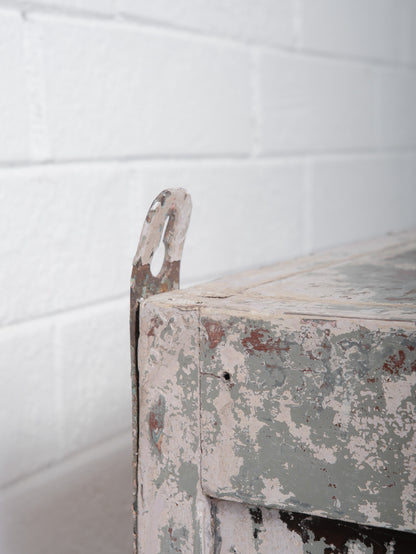 Rustic Glass-Front Cabinet With Distressed Paint