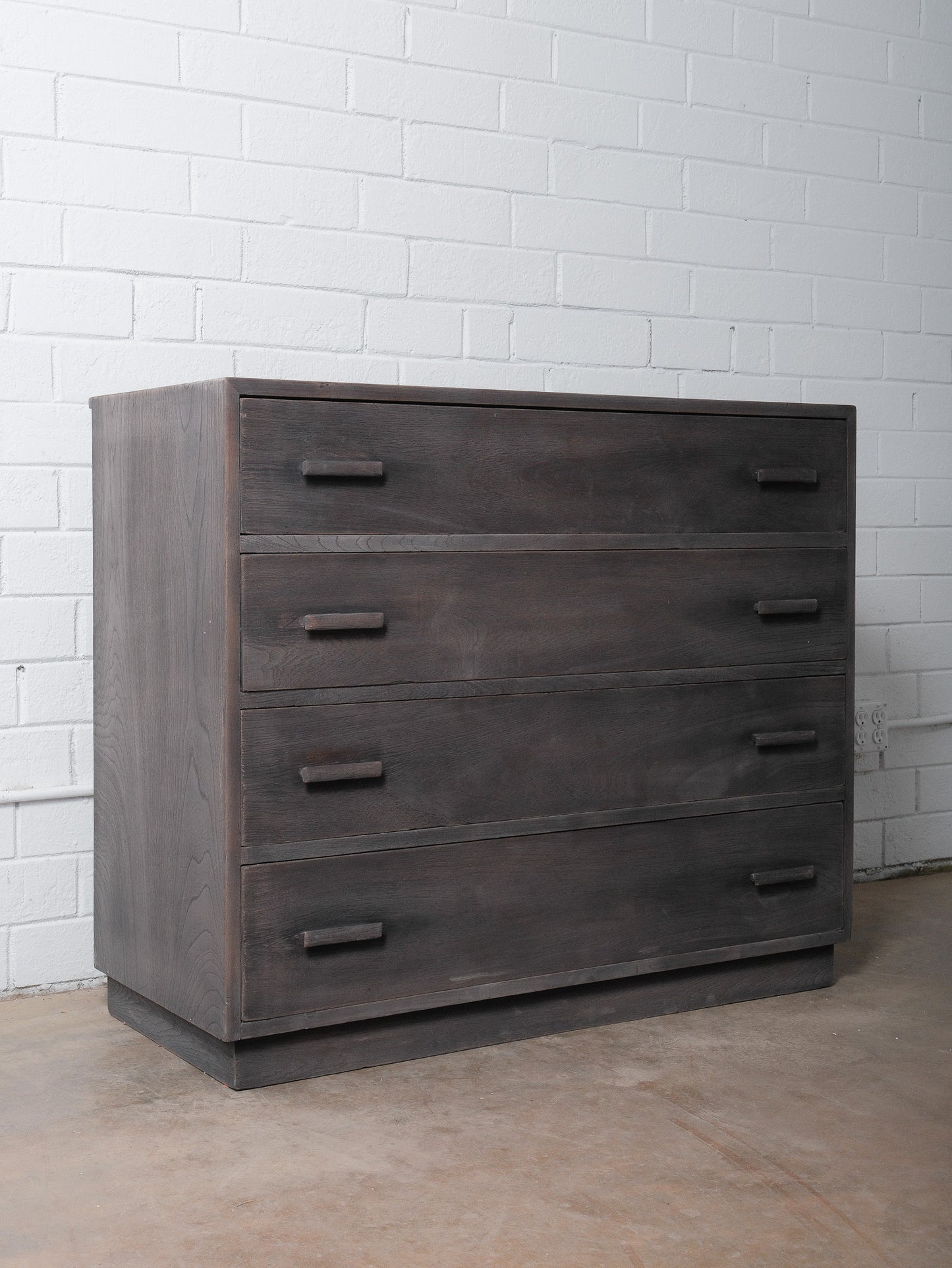 Charcoal Finished Wooden Four-Drawer Dresser