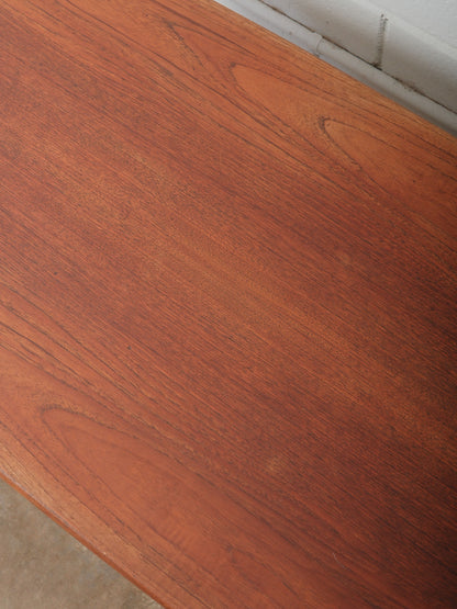 Mid-Century Danish Teak Coffee Table With Floating Shelf