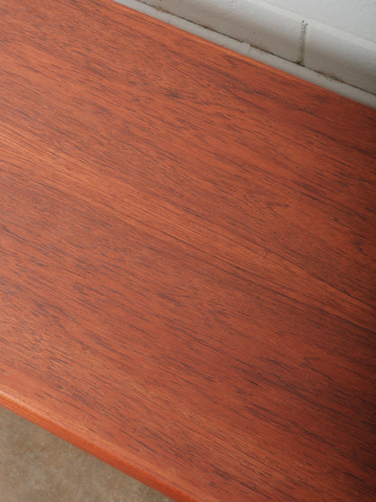 Danish Teak Coffee Table with Cane Shelf by Niels Bach, 1960s