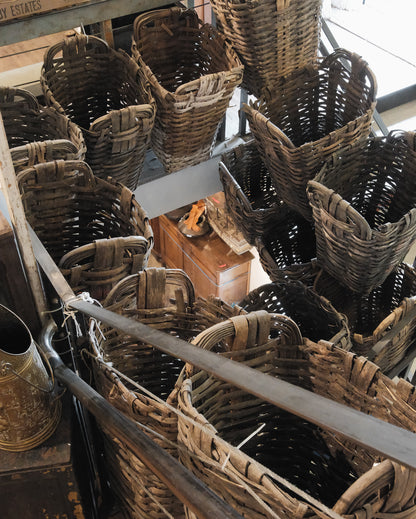 Vintage Handwoven Portuguese Market Baskets