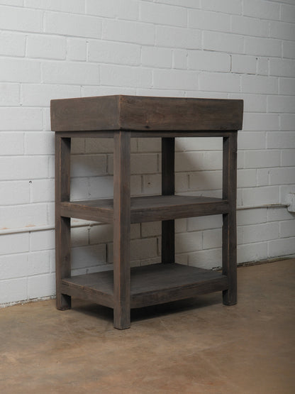 Wooden Tray Shelf With Tiered Storage