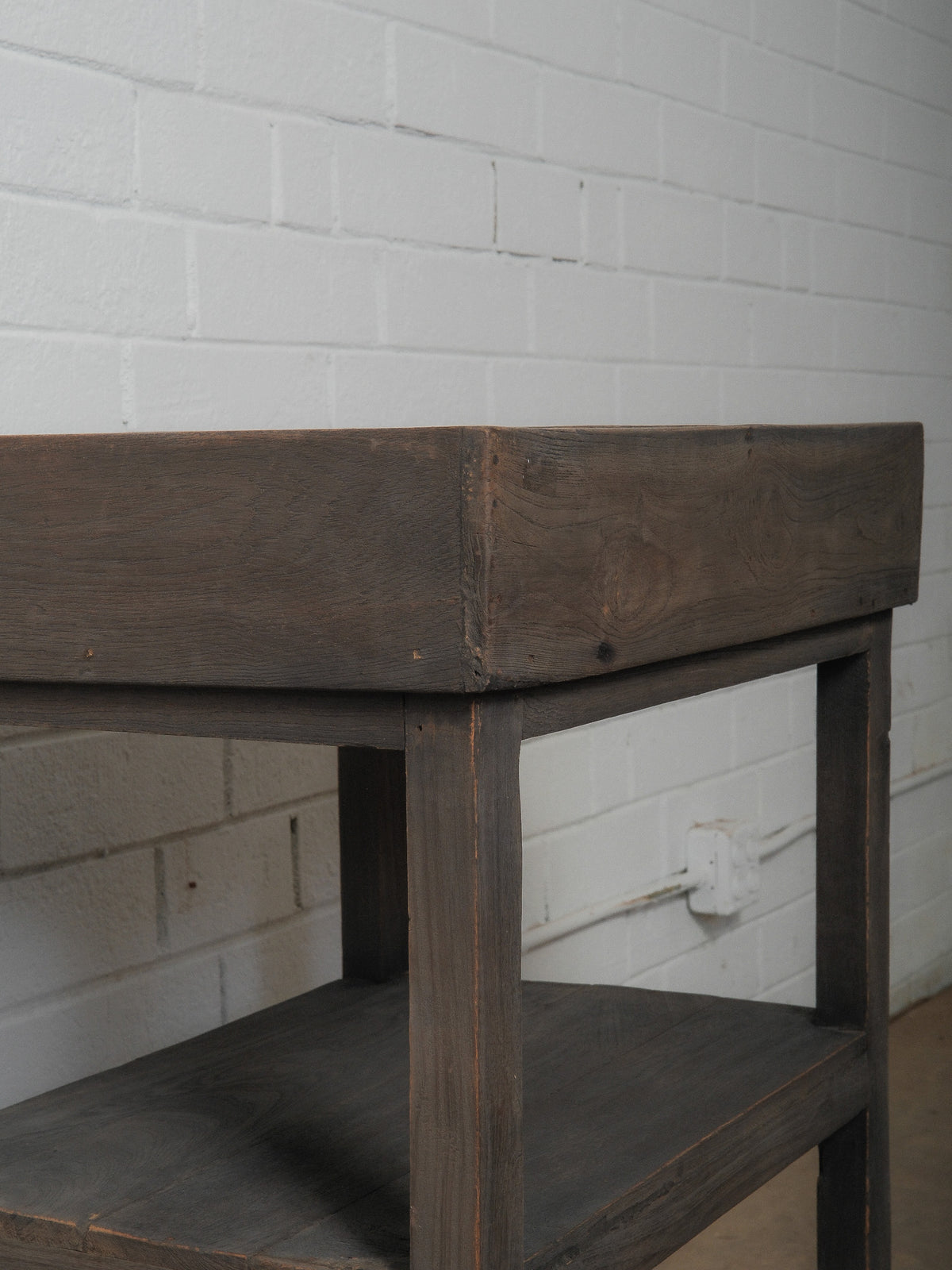 Wooden Tray Shelf With Tiered Storage
