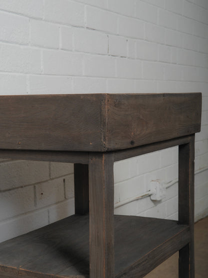 Wooden Tray Shelf With Tiered Storage