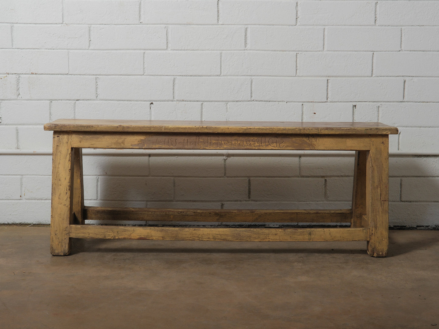Painted Rustic Wooden Farmhouse Bench