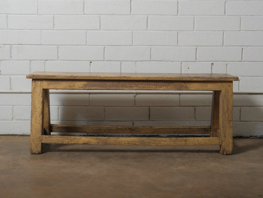 Painted Rustic Wooden Farmhouse Bench