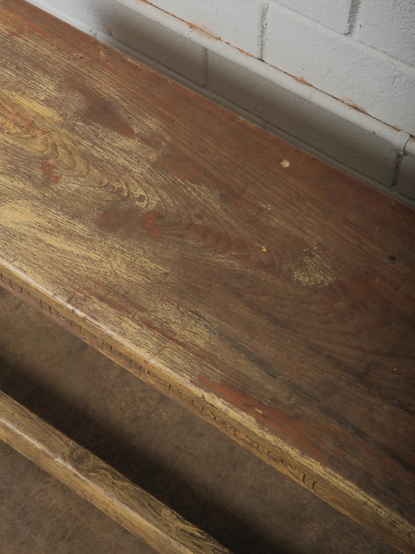 Painted Rustic Wooden Farmhouse Bench