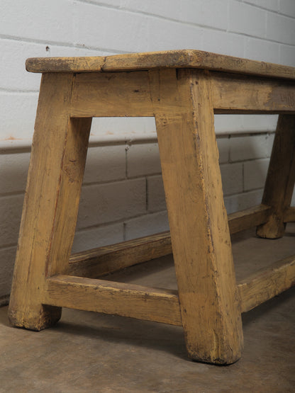 Painted Rustic Wooden Farmhouse Bench