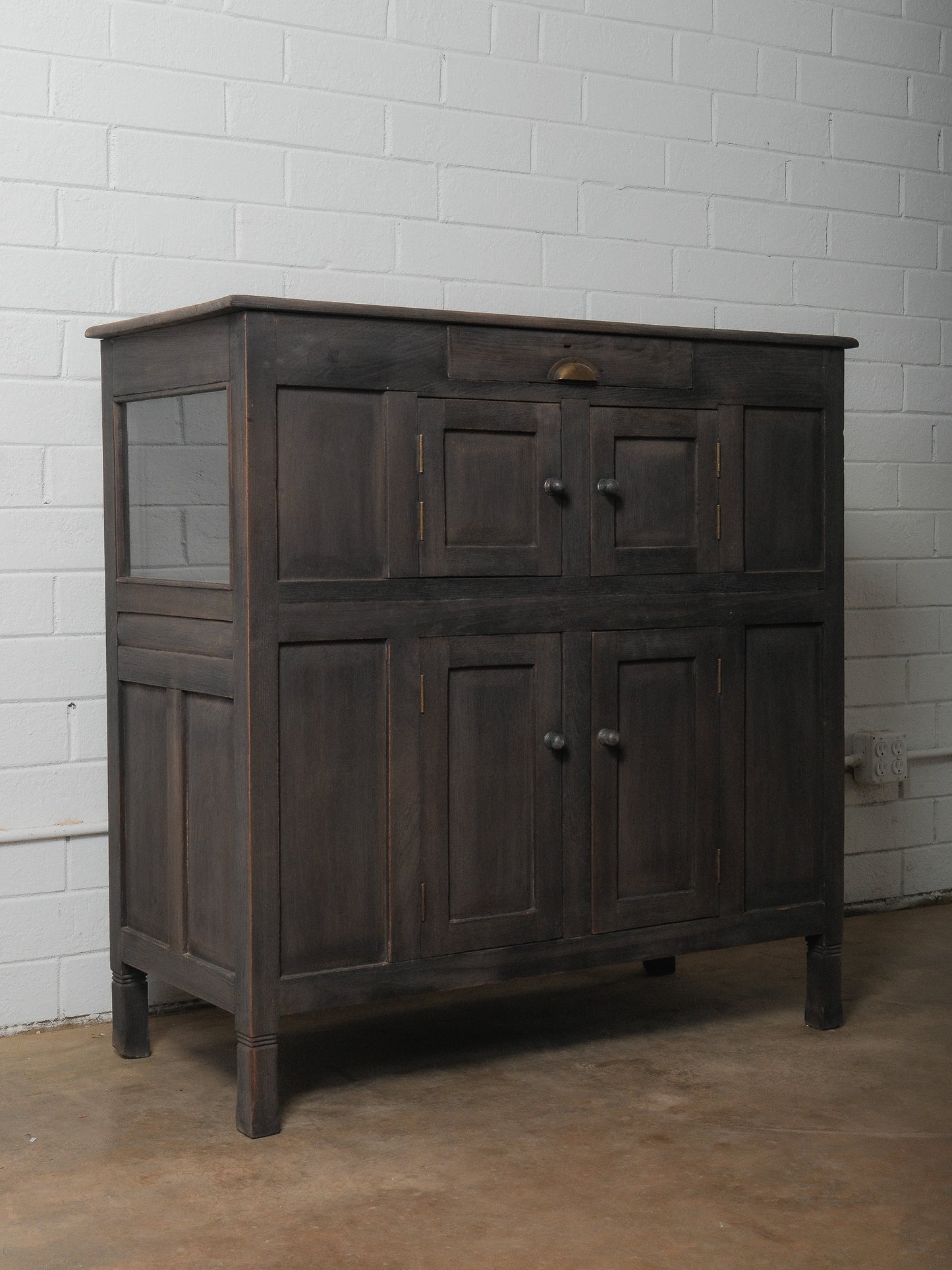 Washed Charcoal Wooden Sideboard