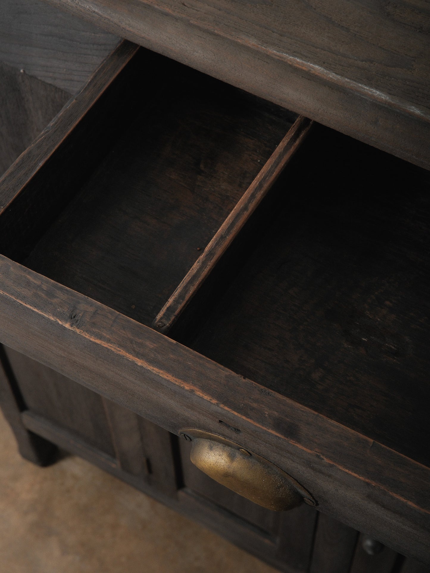 Washed Charcoal Wooden Sideboard