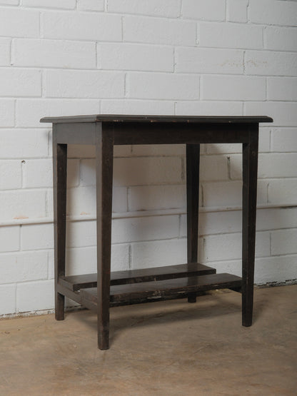 Dark Wooden Side Table with Lower Shelf