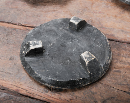 Hand-Carved Soapstone Trivet with Geometric Motif