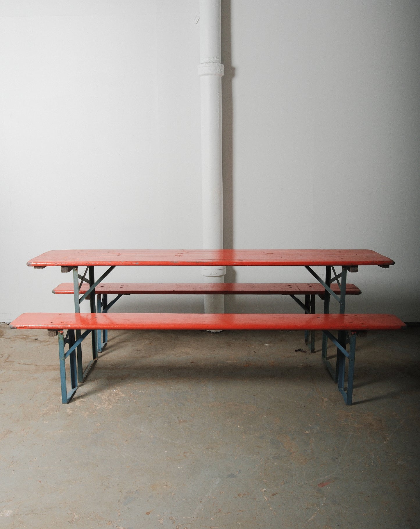 German Beer Garden Table and Two Bench Set