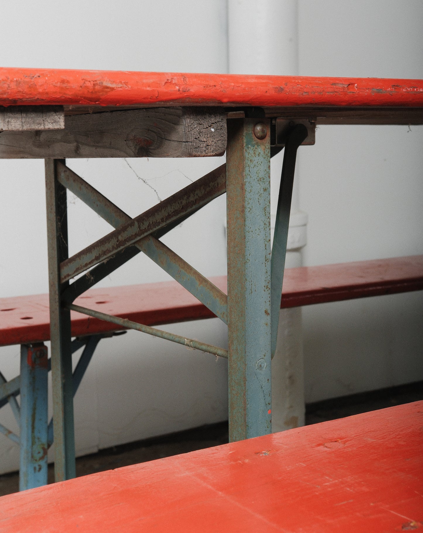 German Beer Garden Table and Two Bench Set