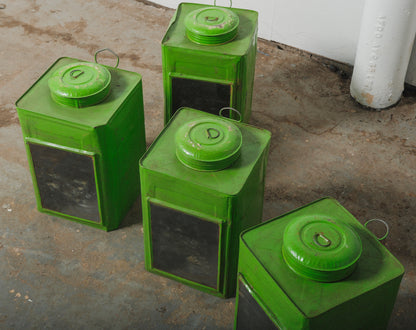 Industrial Storage Tins with Glass Panels