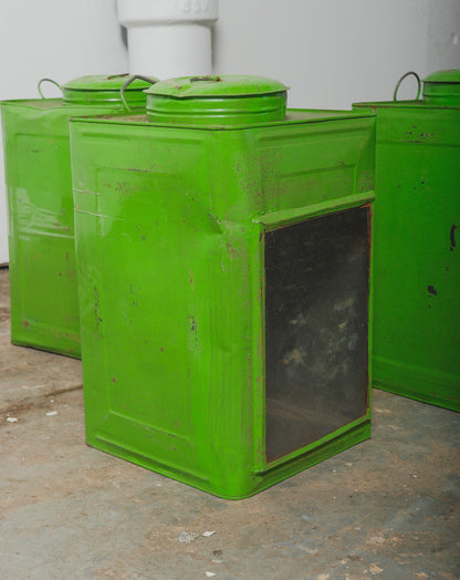 Industrial Storage Tins with Glass Panels
