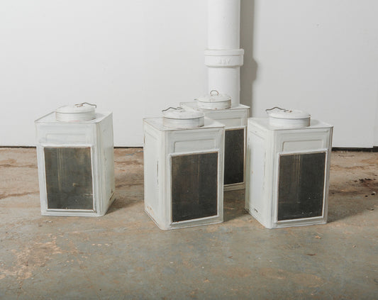 Industrial Storage Tins with Glass Panels