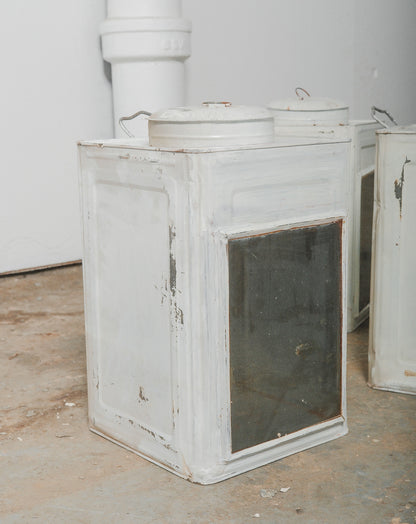 Industrial Storage Tins with Glass Panels