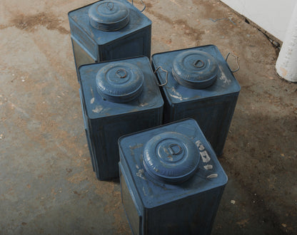 Industrial Storage Tins with Glass Panels