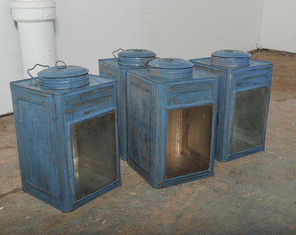 Industrial Storage Tins with Glass Panels