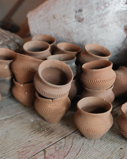 Vintage Tiny Terracotta Wabi-Sabi Clay Pots