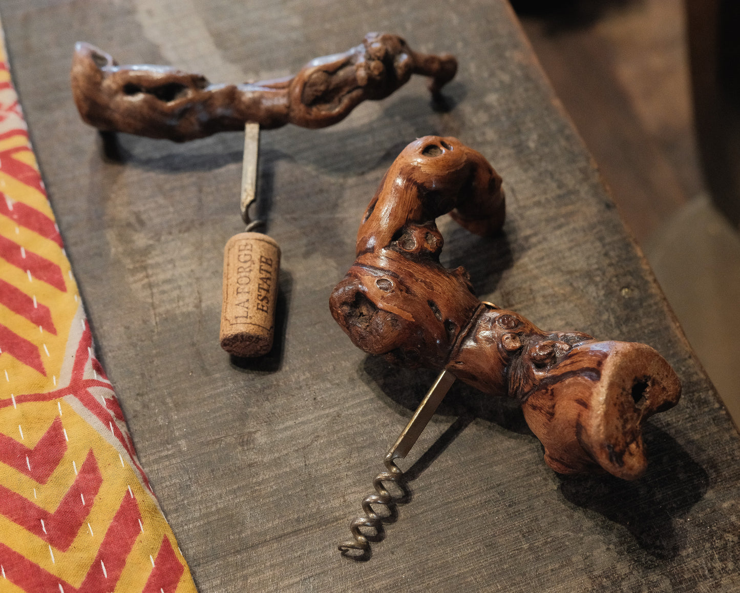 Grapevine Wood Corkscrew Bottle Openers