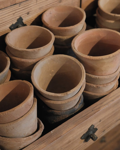 Vintage Tiny Terracotta Wabi-Sabi Clay Pots