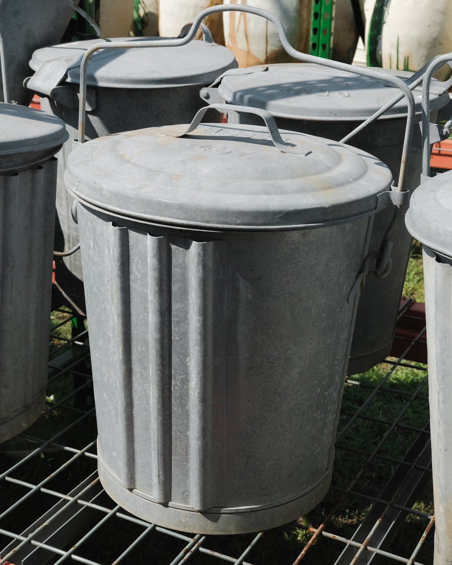 Galvanized Trash Bin